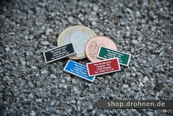Drohnenplakette mit e-ID Kennzeichnung