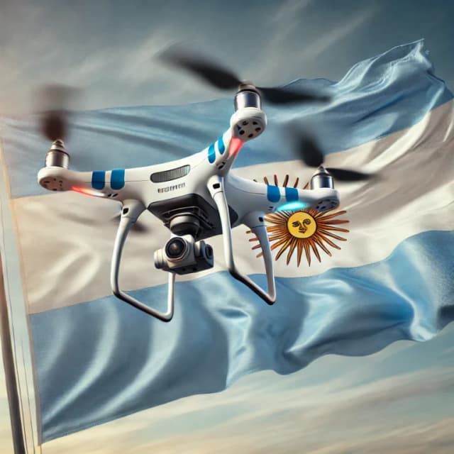 Drohnen-Gesetze in Argentinien - Flagge und Drohne