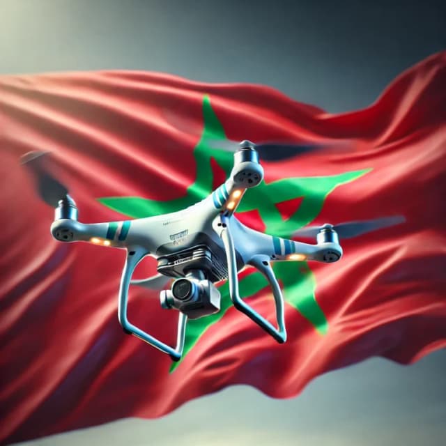 Drohnen-Gesetze in Marokko - Flagge mit Drohne