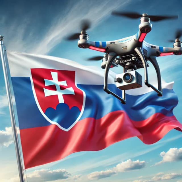 Drohnengesetze Slowakei - Flagge mit Drohne